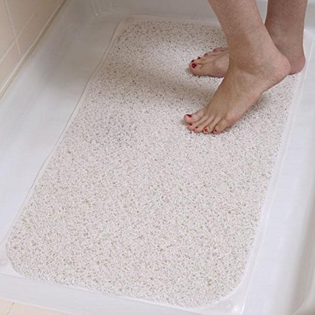 Loofah-alfombra de goma antideslizante para baño, tapete de goma con flujo de agua para baño con succión de Pvc para ducha, masaje de pies como Tv