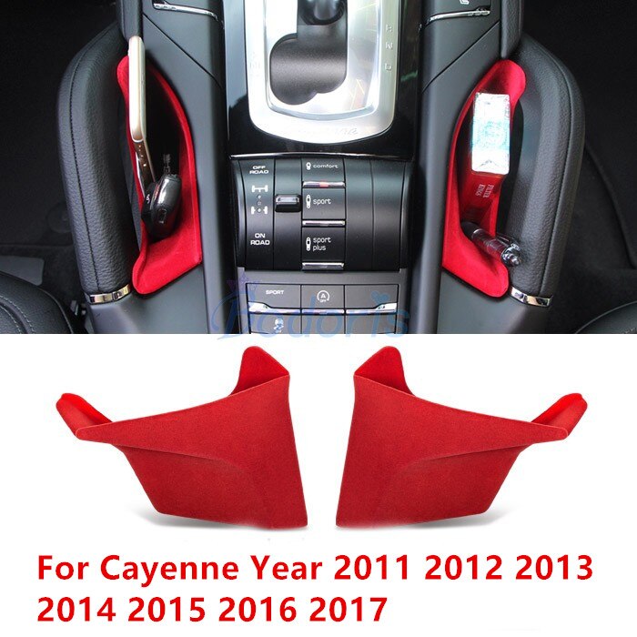 Tilbehør til porsche cayenne armlæn holder holder opbevaringsboks konsol bil organisator: Rød farve 2011-2017