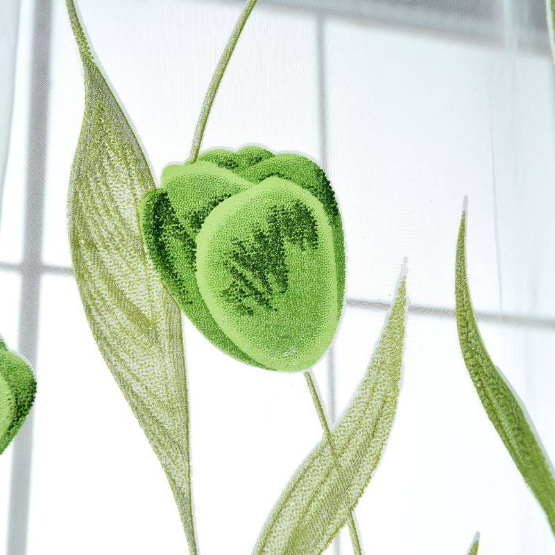 Tulle Curtains for The Kitchen Living Room Fabric Voile Window Bedroom Tulip Printed Balcony Sun Shading