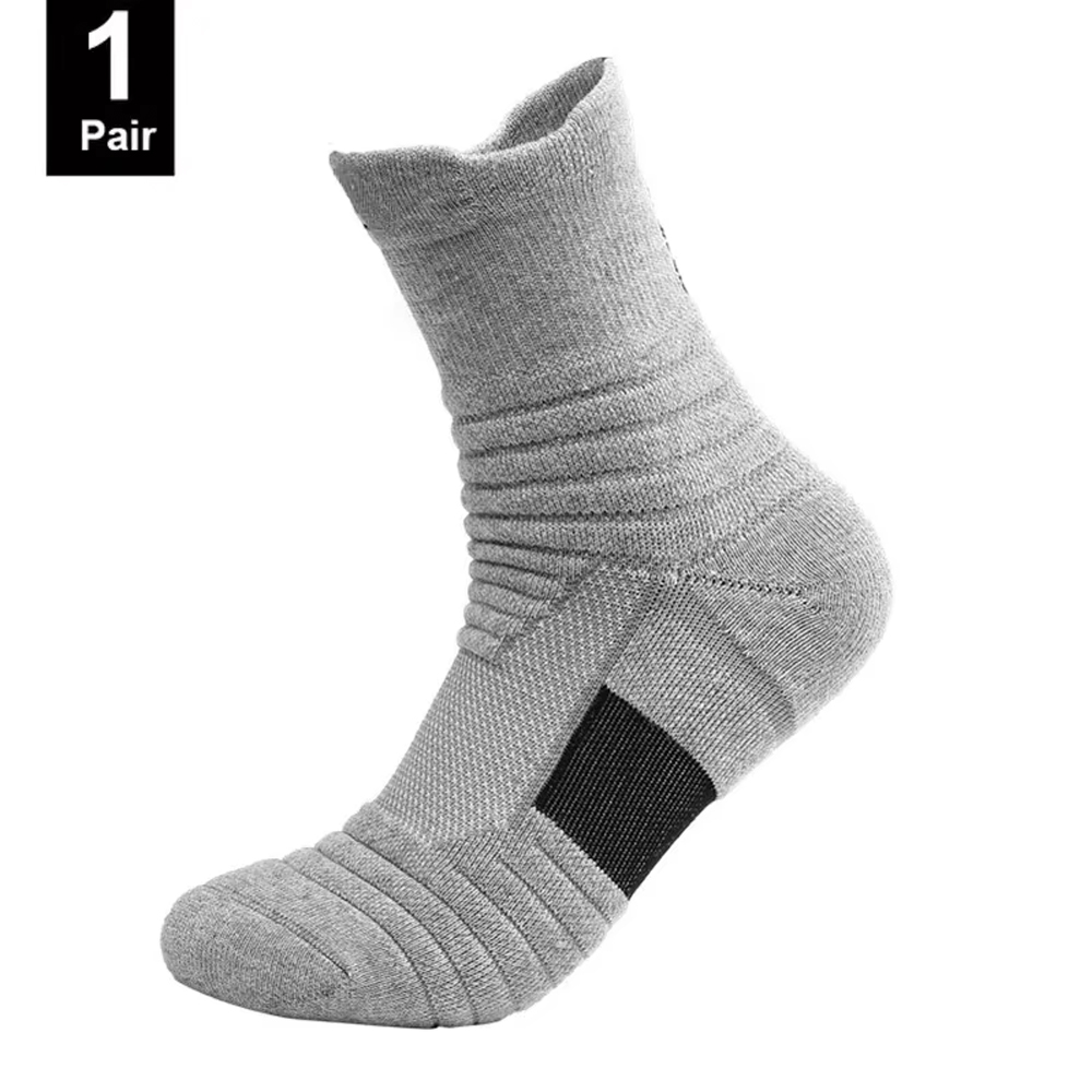 1/3 Pairs Anti-slip Voetbalsokken Mannen Katoenen Sok Korte Lange Buis Voetbal Basketbal Sport Sokken Ademend geurverdrijvende Sok 39-45: One-size / Blue White