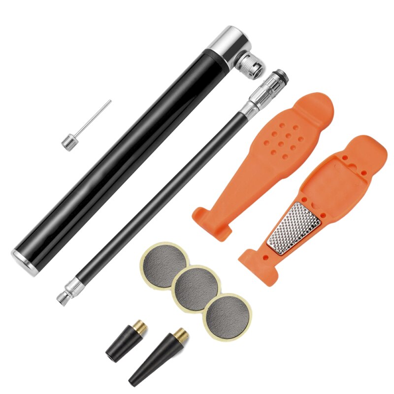 Mini Bike Pump Portable Bicycle Frame Pump Mountain Bicycle Tire Pump Glueless Puncture Repair Kit bike accessories: Default Title