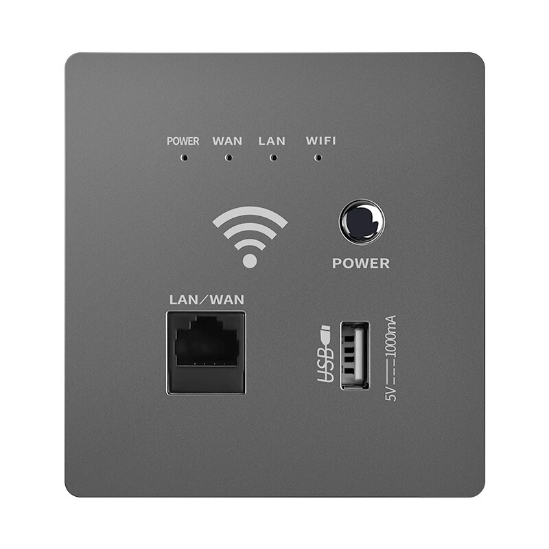 KEKA Wall wireless router 300Mbps 220V power supply embedded AP smart wireless WIFI relay extender 2.4G/5G router USB SOCKET: PC SLIVER