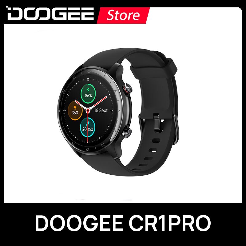 Doogee CR1Pro Smartwatch 1.28 &#39;&#39;Tft 300Mah Bluetooth 5.0 Smart Horloge Gps 5ATM Waterdichte Smartwatch Fitness Hartslag Calorie