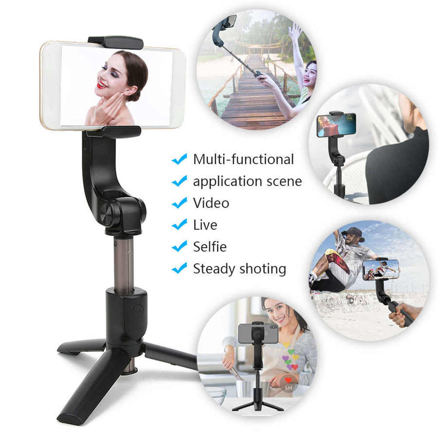 L08 Selfie Stick Handheld Stabilizer Smartphone Tripod Phone Holder Bluetooth Selfie Remote Control for IPhone Android Phones