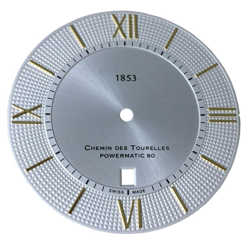 38mm cadran aiguilles boîtier pour T099407A montre texte T099408 montre accessoires pour ETA 2824-2 mouvement: White Gold Roman
