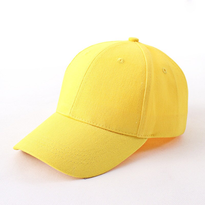 Women Hat Baseball Cap Men Solid Color Hats Casual Unisex Print Embroidery Cotton Snapback Tennis Caps: yellow