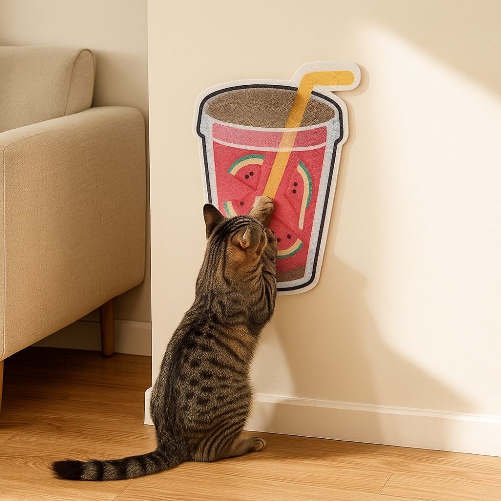 Self-Adhesive Cat Scratcher Cartoon Wear-Resistant Wall Scratching Pad Non Shedding Wall Mounted Felt Grabbing Board Home