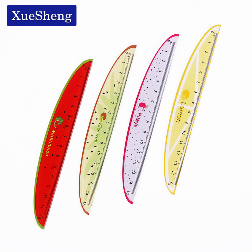 1PC 15cm Cute Kawaii Plastic Ruler Fruit Ruler For Kids Student Novelty Item Korean Stationery