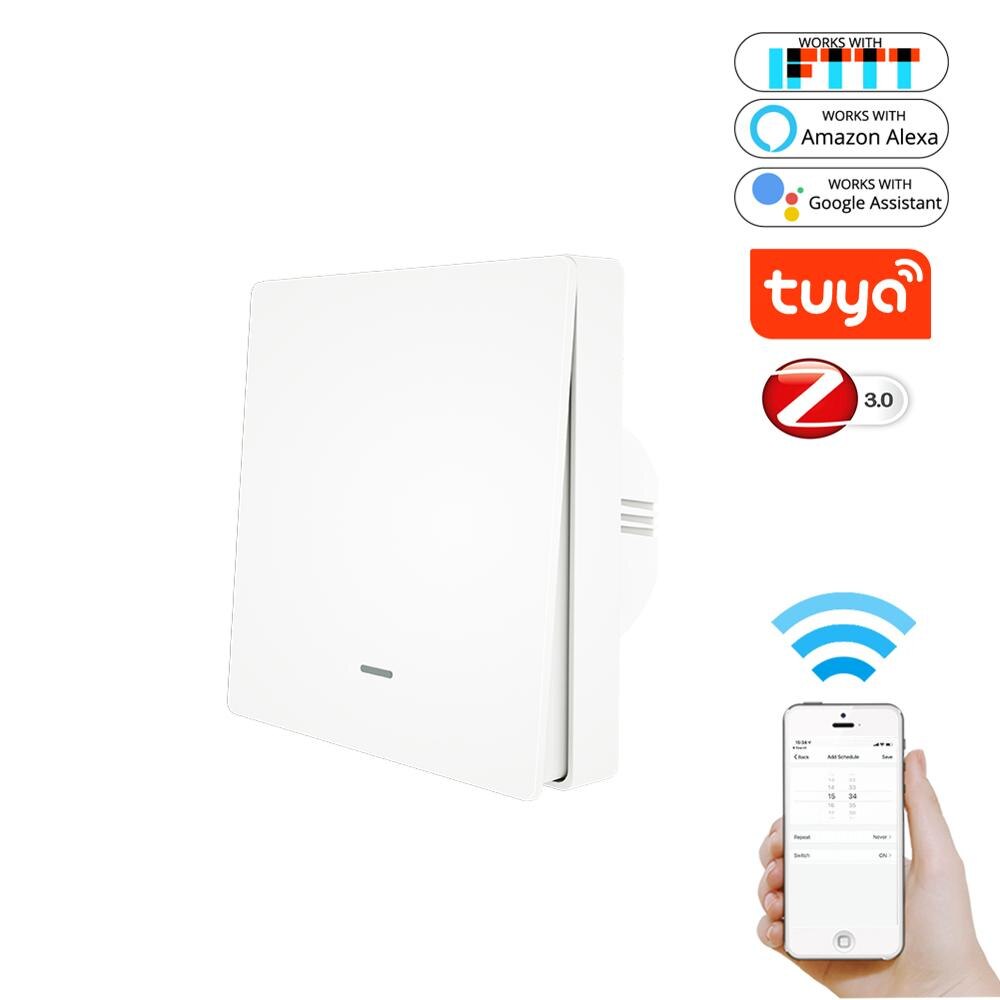 Tuya inteligente zigbee gateway hub kit pir porta & janela temperatura & sensor de umidade automação residencial cena alarme segurança vida inteligente: Zigbee Switch 1 Gang