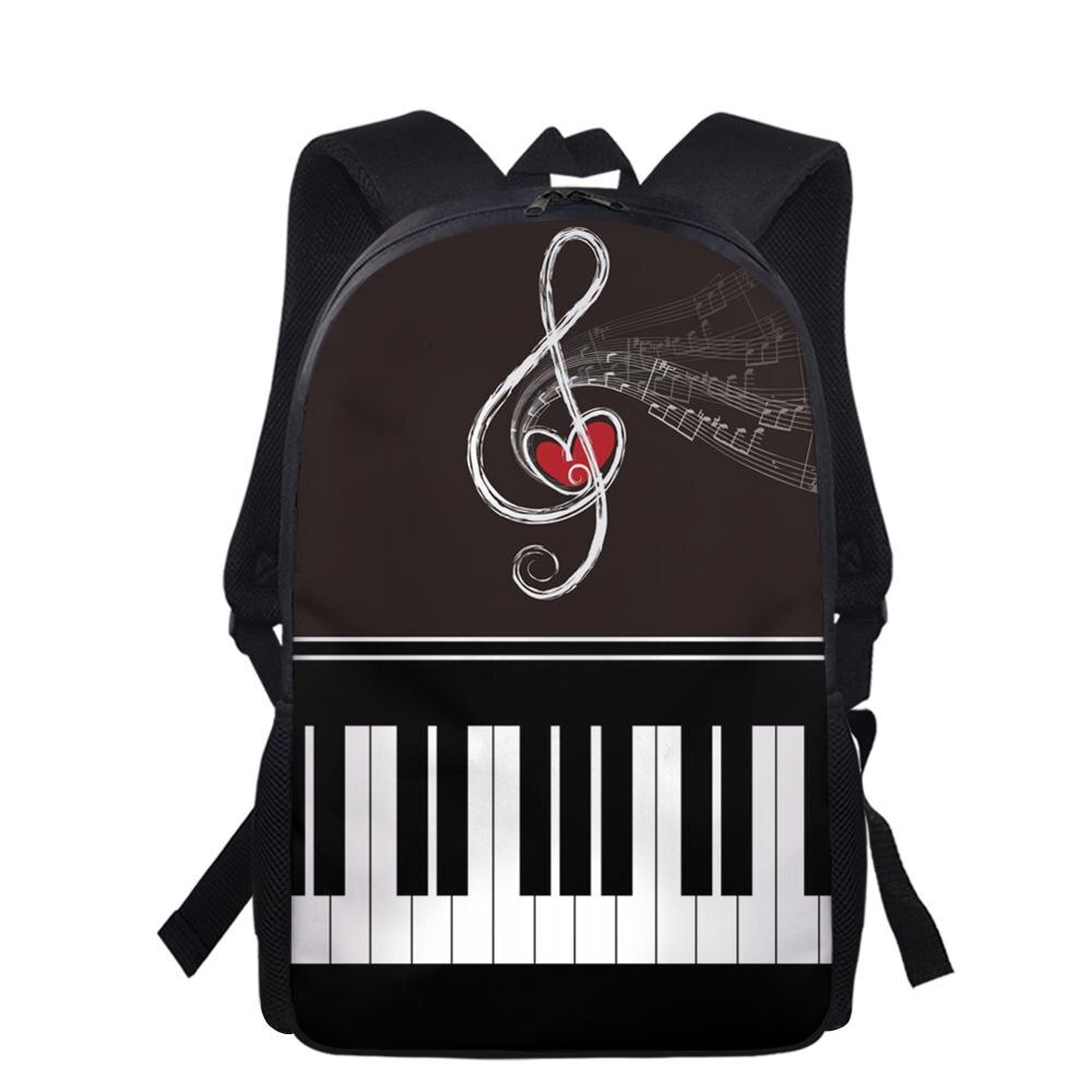 FORUDESIGNS hommes sac à dos Piano clavier avec Note de musique motif école sac à dos pour adolescents garçons filles 2 pièces/ensemble sacs à crayons: HMP1877C