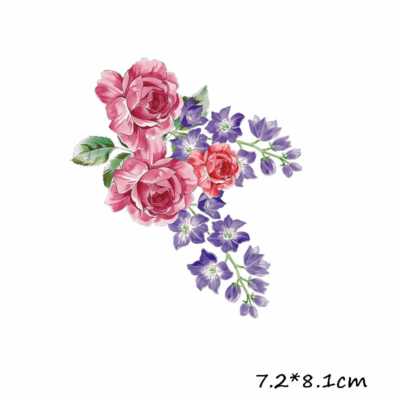 Ijzer Op Transfer Patches Kleurrijke Bloemen Warmte-Afdichting Patch Jongen Meisje Kleding Stickers Streep T-shirt Sticker Diy Applique F: 07