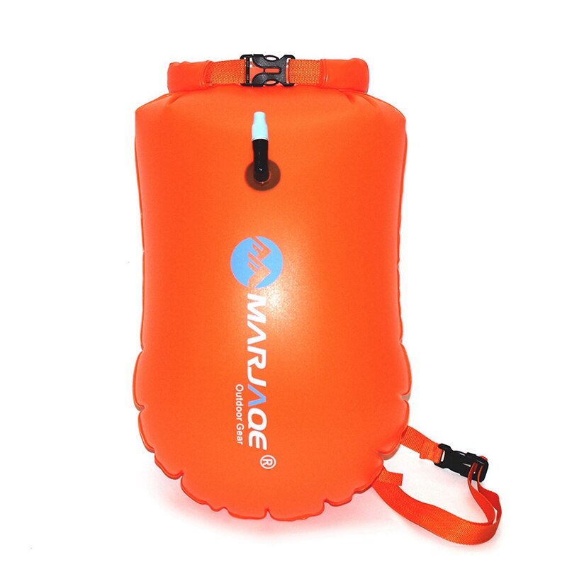 20l oppustelig åben svømningsbøje tow float dry bag airbag med taljebælte til opbevaring af vandsportsikkerhedstaske: Orange