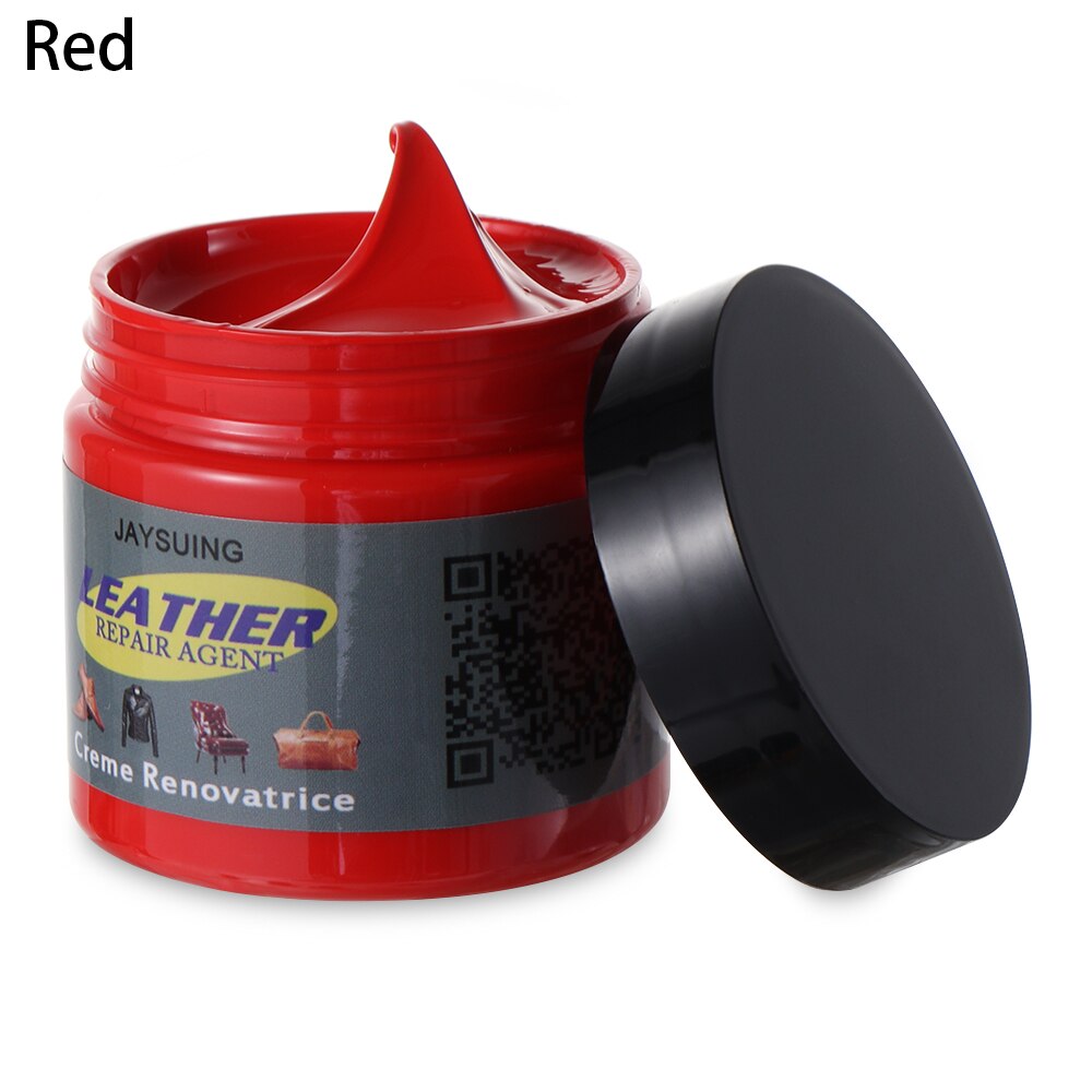 Leather Repair Cream Dye Colour Restorer Color Paste For Car Seat Sofa Car Faded Worn Repair Refurbish Tools Scratch Cracks: Red