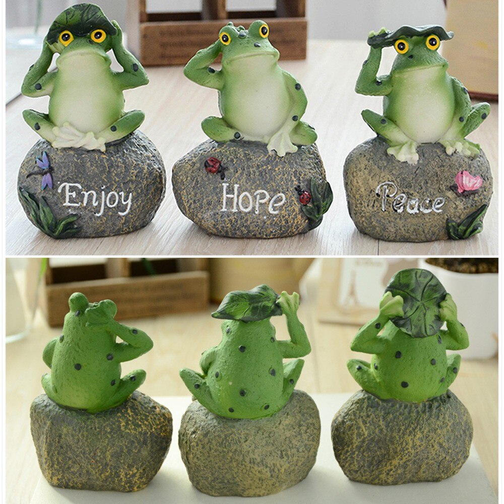 Frogs Garden Statues Frogs Sitting On Stone Sculptures Garden Yard Frogs Landscaping Stone Ornaments Decoration