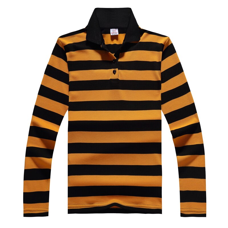 Lange ærmer stribede poloshirts til kvinder turn-down krave stor efterår plus størrelse xxxxl dame poloer