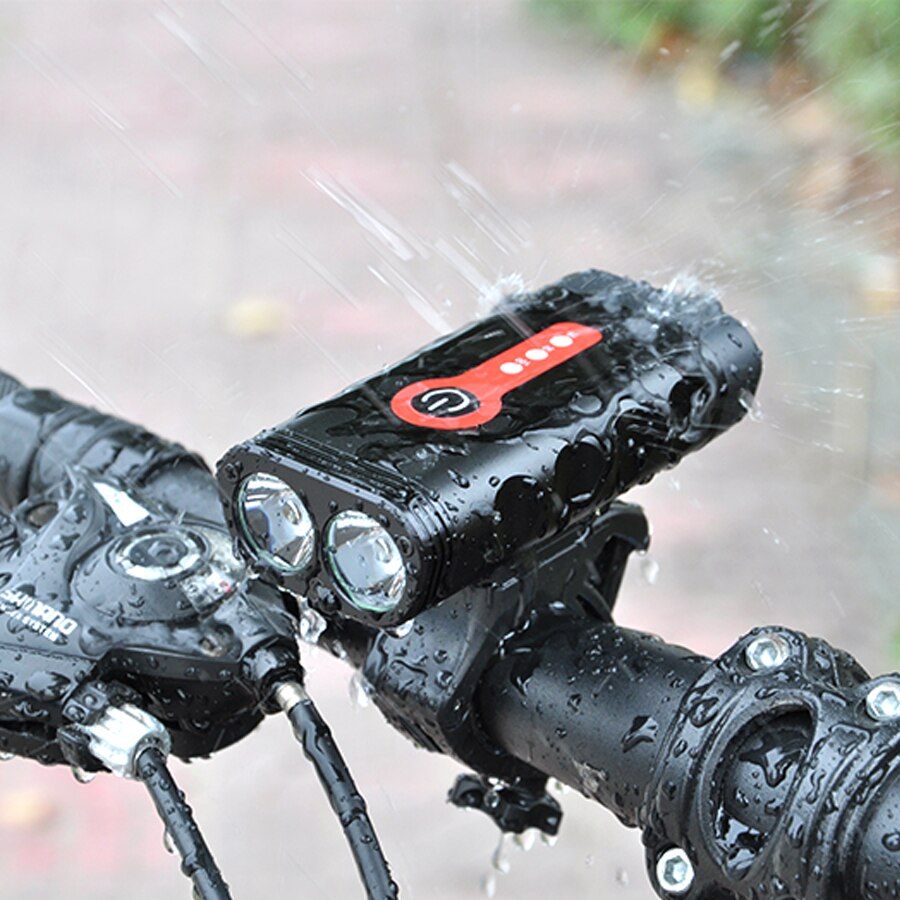 Newboler 2400 Lumen Fiets Licht Set L2 Fiets Lantaarn Usb Oplaadbare Waterdichte Fietsen Lamp Mtb Koplamp Led Rear Front Light