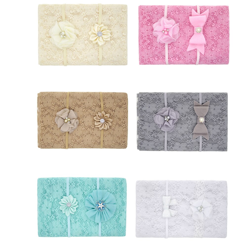 6 Colors Newborn Photography Props Wraps-Baby Blanket Infant Lace Swaddle Cover Stretch Wrap