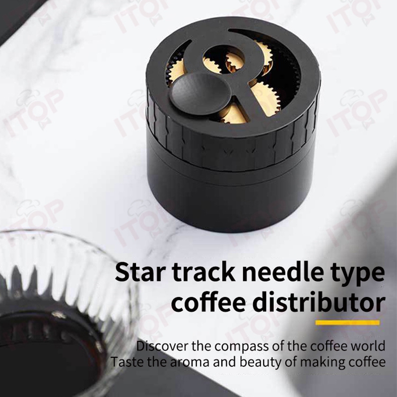 ITOP NCD58 Distribuidor de café con aguja y manipulación de aguja de 58 mm/54 mm/51 mm con herramienta de café de aluminio espacial y acero inoxidable