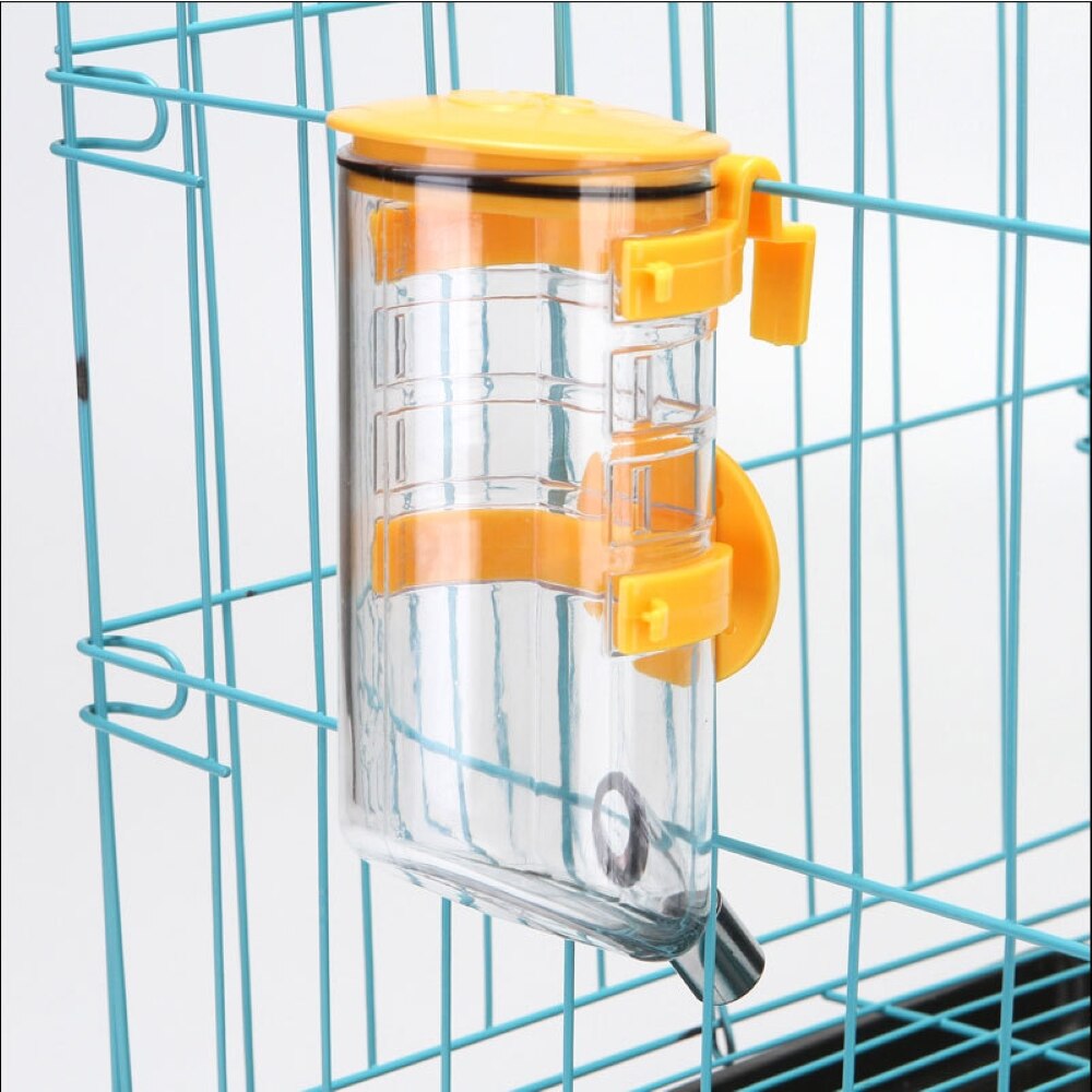 Pet Water Bottle Automatic Leak-Proof Clean Sanitation Hanging Water Dispenser Puppy Cat Guinea Pig Squirrel Drinking Feeder: Yellow / 350ML