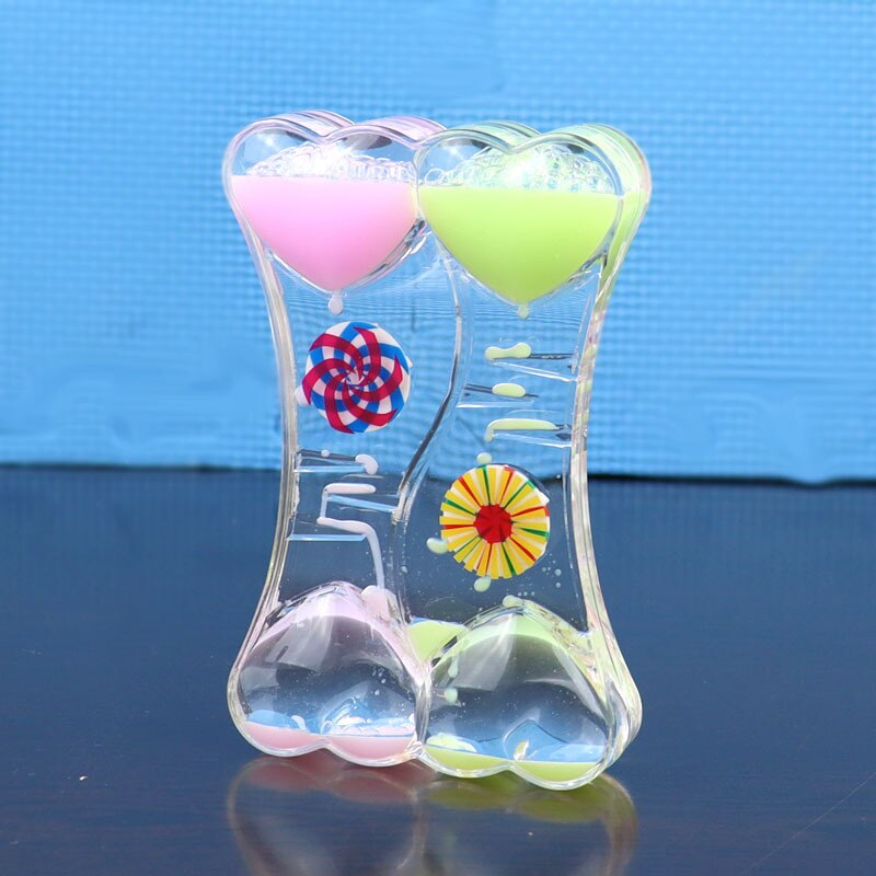 Tobogán de plástico para aceite, adornos sueltos, postre de leche, color líquido, reloj de arena, derrame de aceite, juguete de: sy06