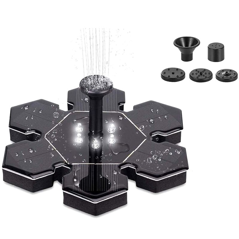 Solar Fountain Pump with Lights Upgraded Solar Water Fountain Bird Bath Fountains for Outdoors Pond Pool Garden: Default Title