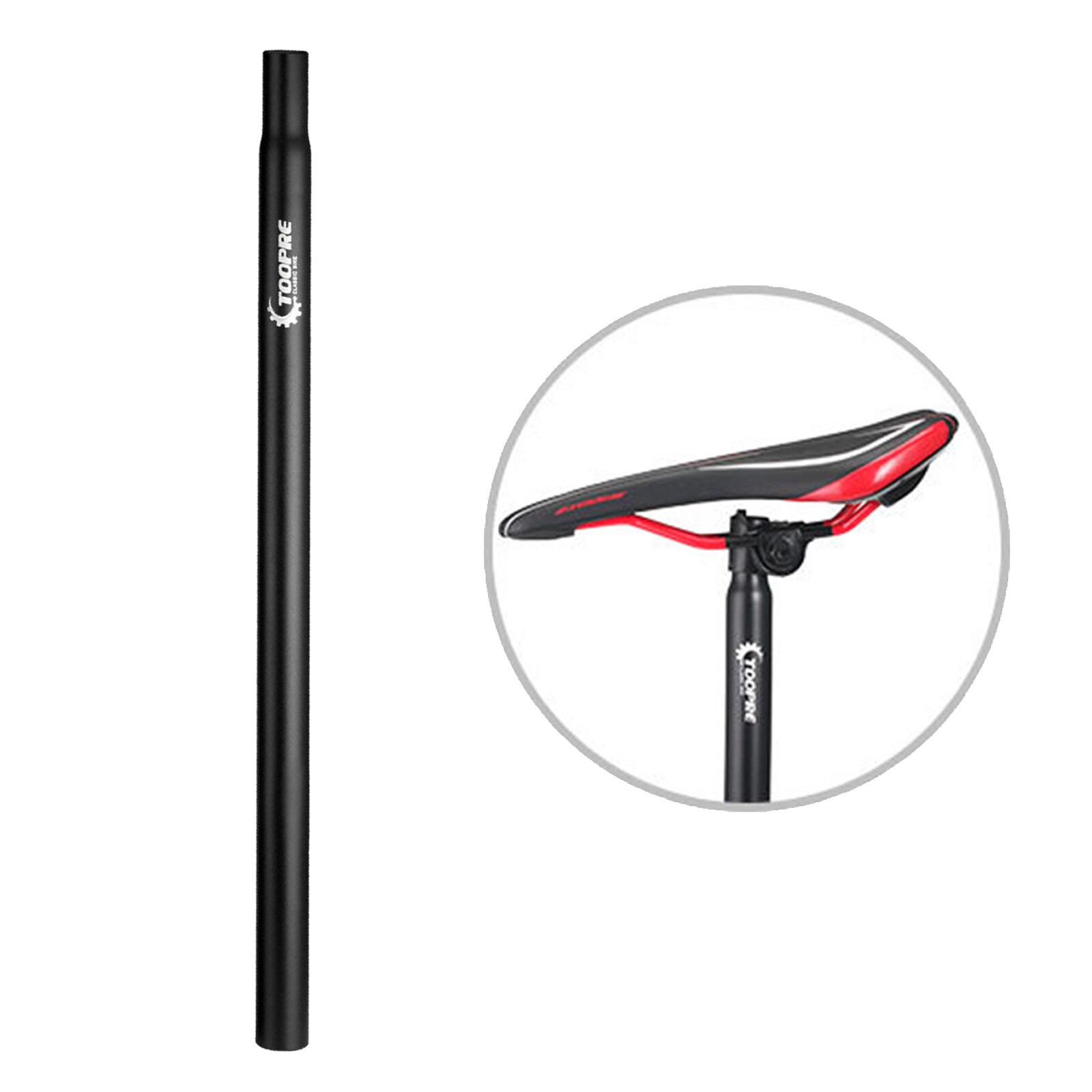 Rigid Bike Seatpost Aluminum Alloy Micro Adjust Bicycle Seat Post Rod Parts: Red