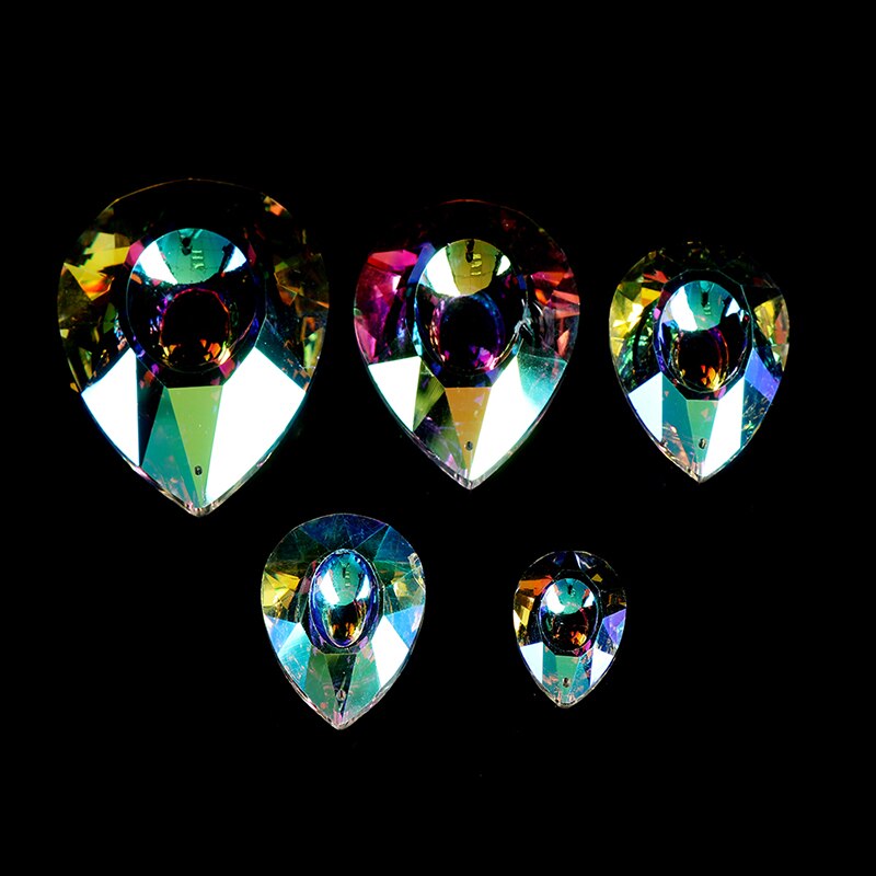 Kleurrijke kristallen hangende druppels kroonluchter lamp prisma's onderdelen