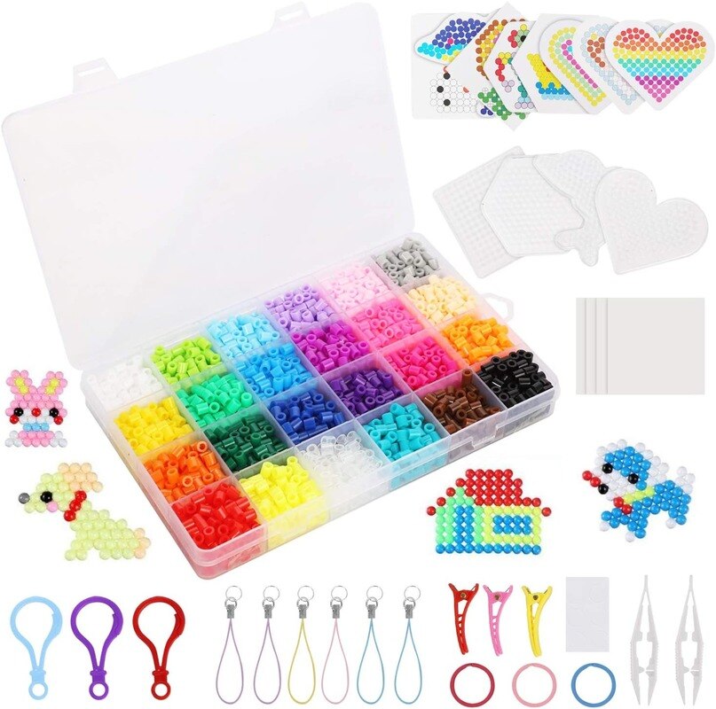 Jinletong 2400Pcs Zekering Kralen 5Mm Set Met Hama Kralen Pegboards Accessoires Box Set Leren Speelgoed Voor kinderen