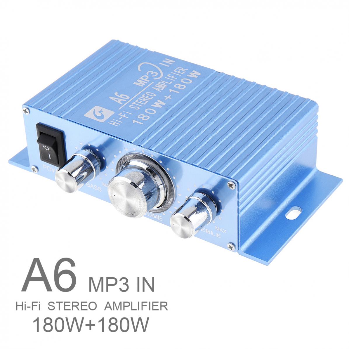 A6 DC12V 2.0 Twee Kanaals MP3 In Hi-Fi Stereo Versterker Met 3.5AUX Interface Voor Auto/Pc/Speakers/cd/Motorfiets/Subwoofer