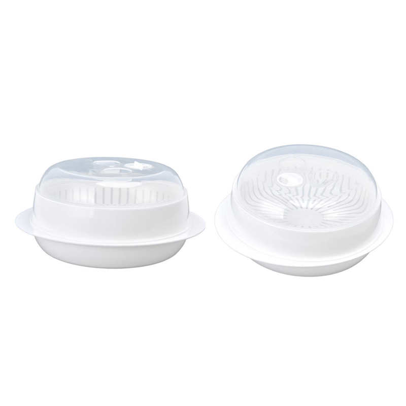Microwave Container Kitchen Microwave Vegetables Cooker Round for Horm