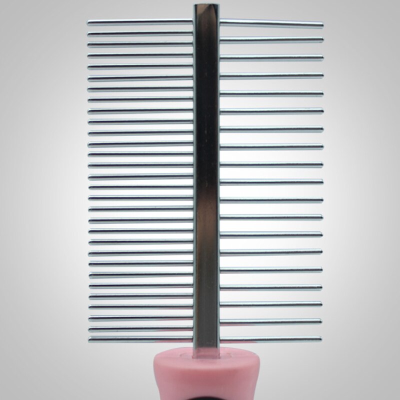 Peine de acero antipulgas para gatos y mascotas, peine de doble cara para perros, cepillo cepillado y caída de pelo con Mango antideslizante, herramienta de aseo para mascotas