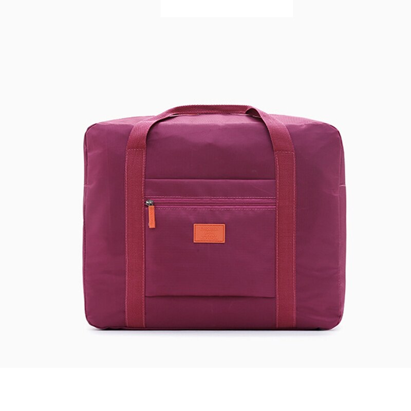 Large Duffle Bag Capacity Foldable Travel Bags Nylon Luggage Suitcase Bags For Men Women Travel Aircraft Package Packing Cubes: Wine red-C