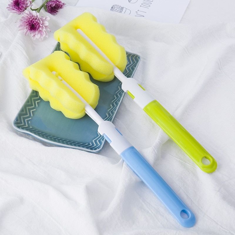 Sponge Baby Bottle Cleaning Sponge Brushes Glass Milk Feeding Bottle Cup Brush Cleaning Cup Scrubber Washing Brushes Random