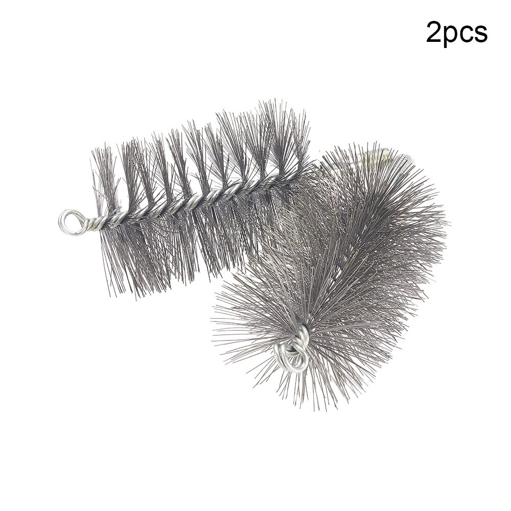 2pcs/5pcs 12mm Thread Wire Brush Metal Handle 18~80mm Brush Working Diameter Steel Wire Pipe Tube Cleaning Chimney Brush Kit