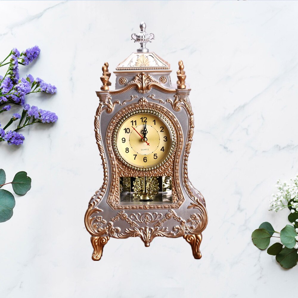 1Pc European Style Desk Clock Fashionable Decorative Table Clock Without Battery Archaistic Clock Decor Musical Time Be