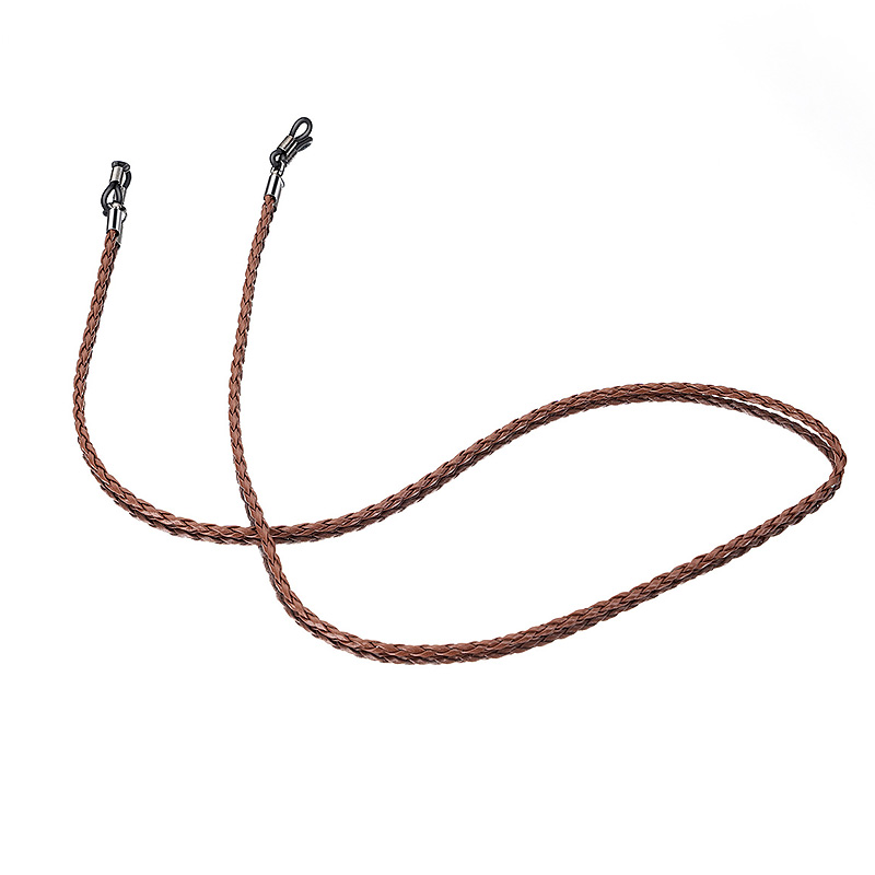 Sunglasses Leather Rope Chain Eyewear Accessories Thick Twist Braid Glasses Lanyard Strap Outdoor Sports Non-Slip Eyeglass