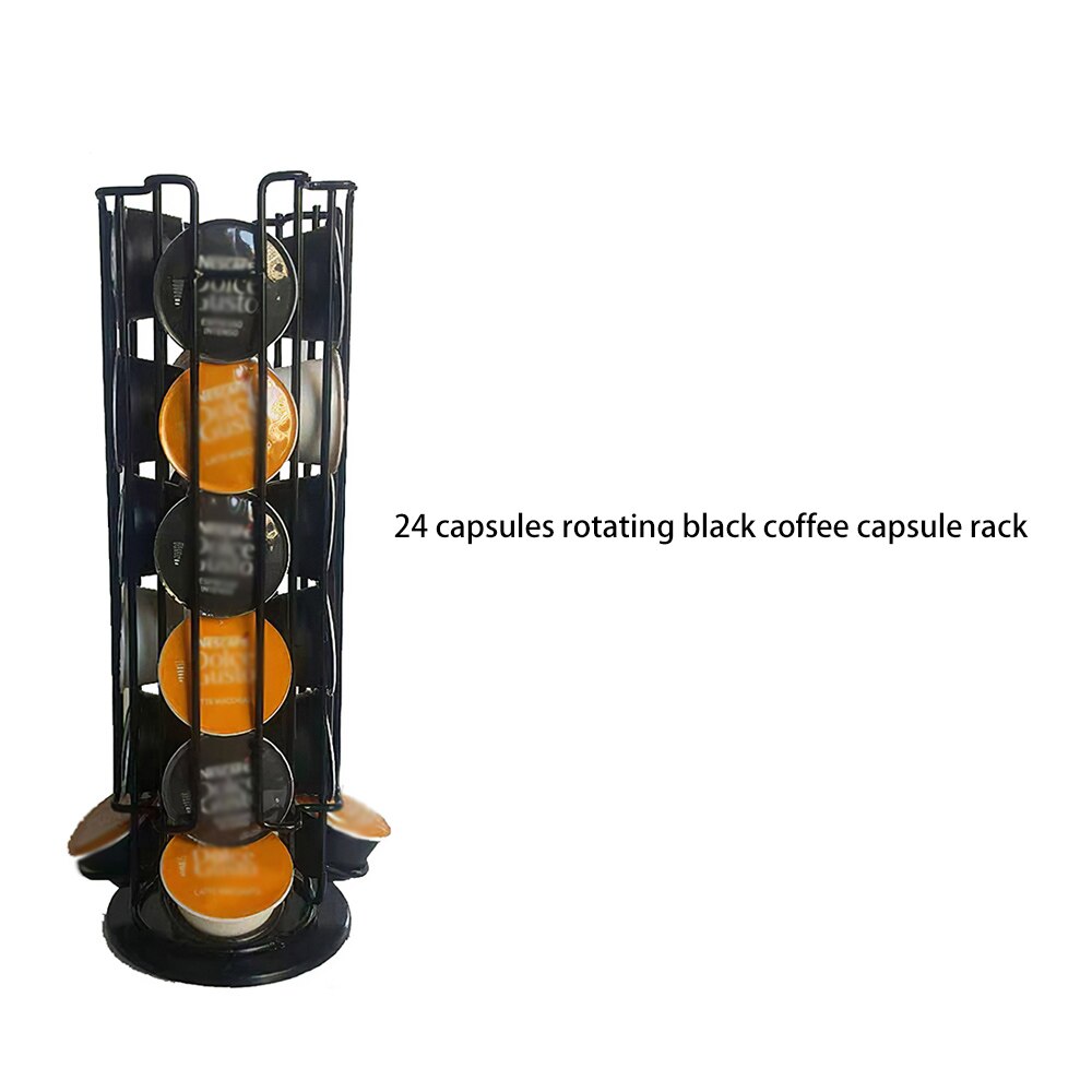 24/40Cups Metal Black Coffee Capsule Storage Rack Coffee Pods Holder Iron Chrome Plating Stand for Dolce Gusto Capsule