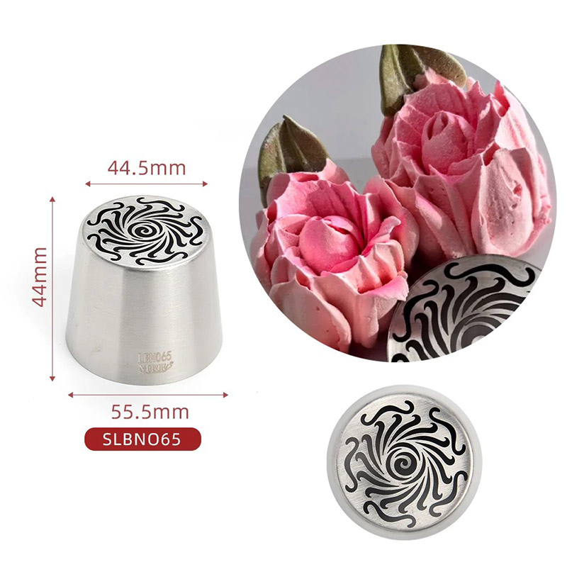 Boquilla para manga pastelera con patrón de flores giratorio Xl, punta para glaseado de malvavisco para hornear SL65, novedad: Transparente