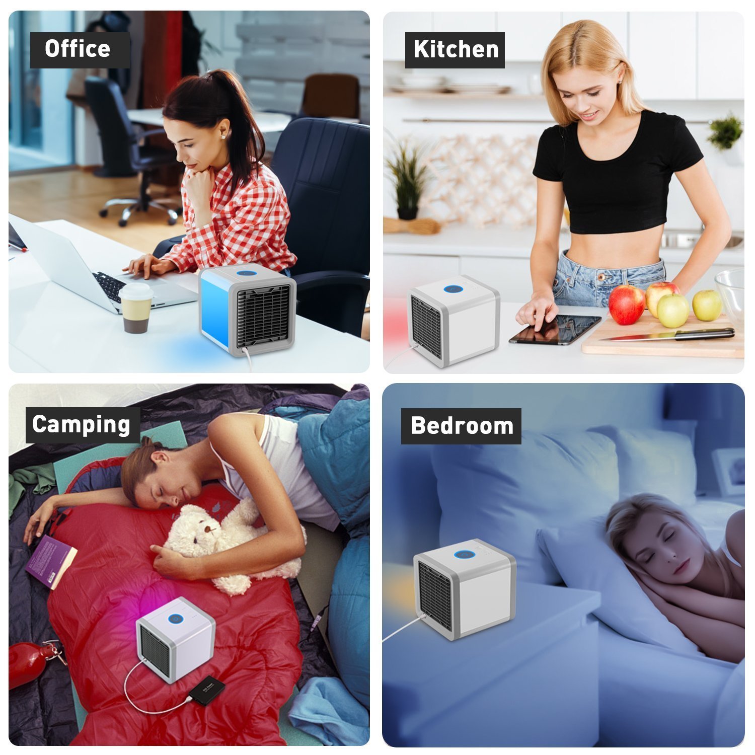 Mini luftkonditionering bärbar usb luftkylare 7 färger ledde usb kylare fläkt luft kylfläkt uppladdningsbar fläkt för kontorsrum