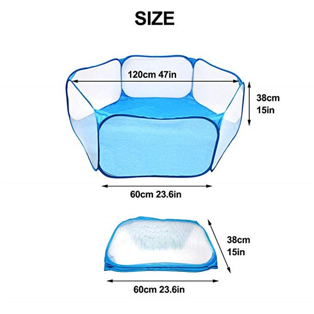 Breathable and Transparent Pet Playpen Outdoor Indoor Exercise Portable Fenc uitable Guinea Pig Hamster Chinchillas Hedgehog