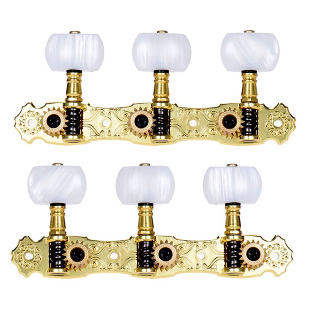 Mécaniques de guitare alice en alliage de zinc et bronze, accessoires de guitare fabriqués à la main, boutons imitation ébène, chevilles d'accordage, clé aos -022 v 3p: Blanc