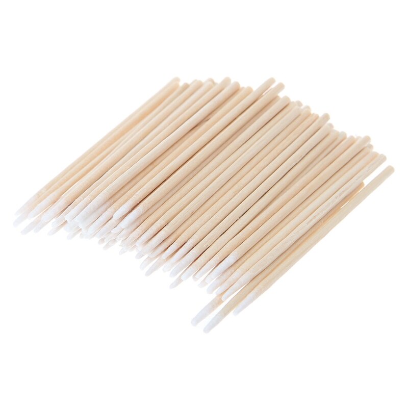 100pcs Short Mini Cotton Swabs Swab Applicator Q-tip Wood Handle Sturdy