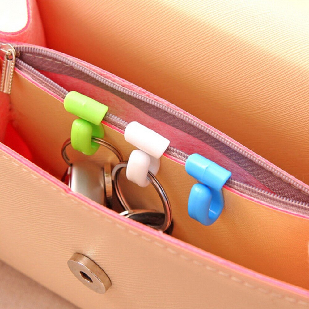 2 stk farverige hjem plast nyhed klip holder mini søde anti-mistet krog i posen nøgle opbevaring holder rack taske kroge