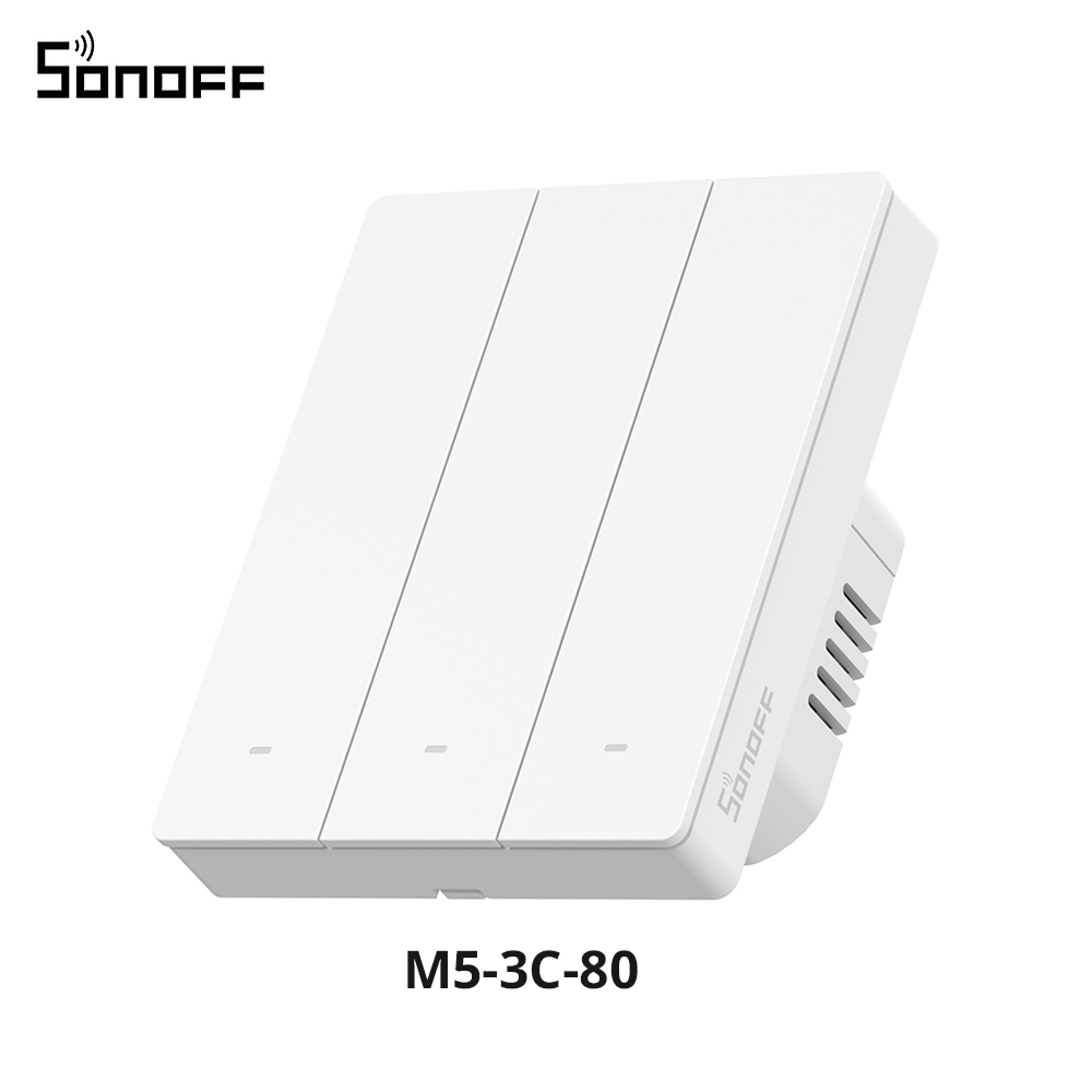 SONOFF M5 Matter interruptor de pared inteligente ESP32 bidireccional eWeLink-conmutador remoto Control de voz funciona con Alexa Google Apple Home Alice: BLACK PEARL