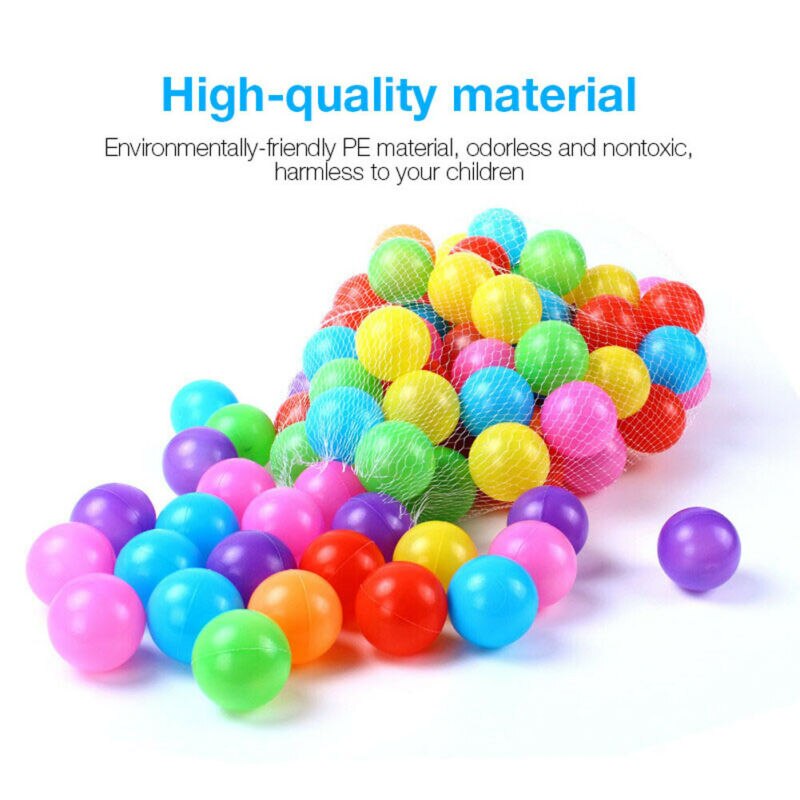 100pcs Play Balls Soft Plastic Non-Toxic Phthalate-Free Crush-Proof Pit Balls Baby Kids Toy Swim Pit Toys