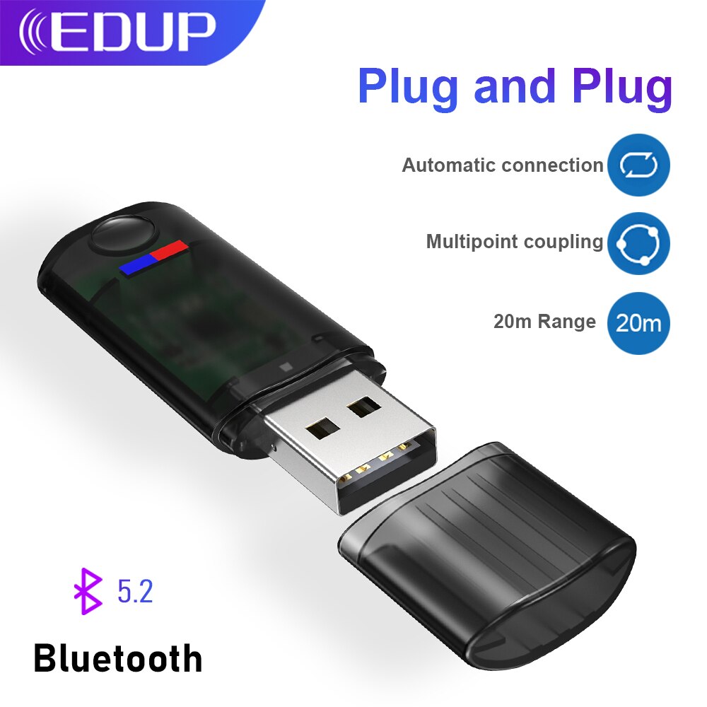 EDUP Bluetooth USB Wireless Audio Receiver Transmitter Bluetooth Gaming Adapter Low Latency Plug and Play For Xbox/PS4/PS5/PC: EP-B3540