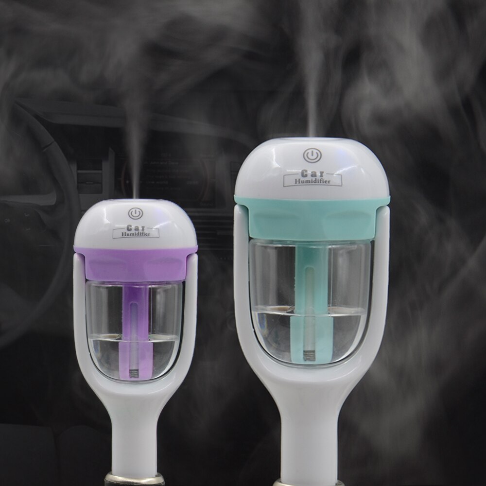 Mini bærbar luftfugter  dc 12v luftrenser auto tåge maker aroma sprøjte fogger damp æterisk olie diffusor
