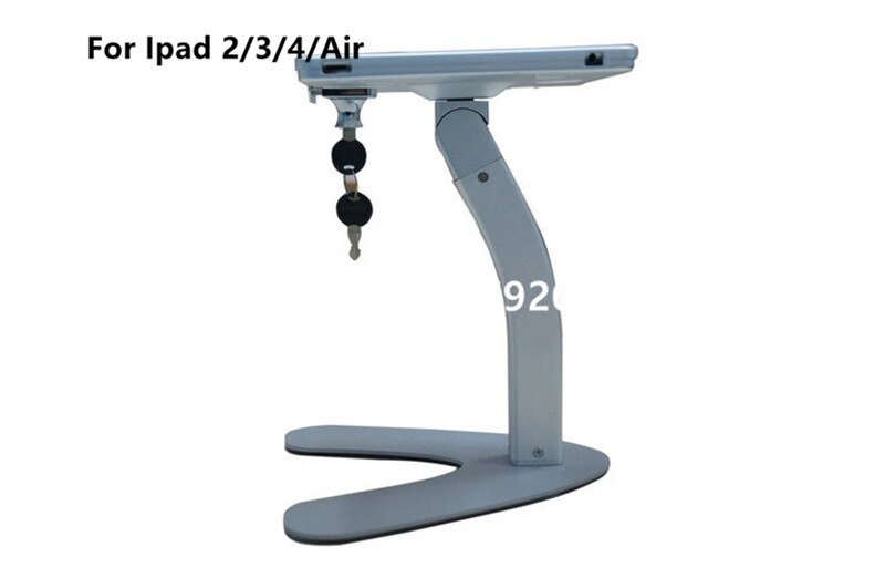 for ipad 2/3/4/air/pro 9.7" desktop secure lock stand with metal frame brace display kiosk POS table security holder on hotel