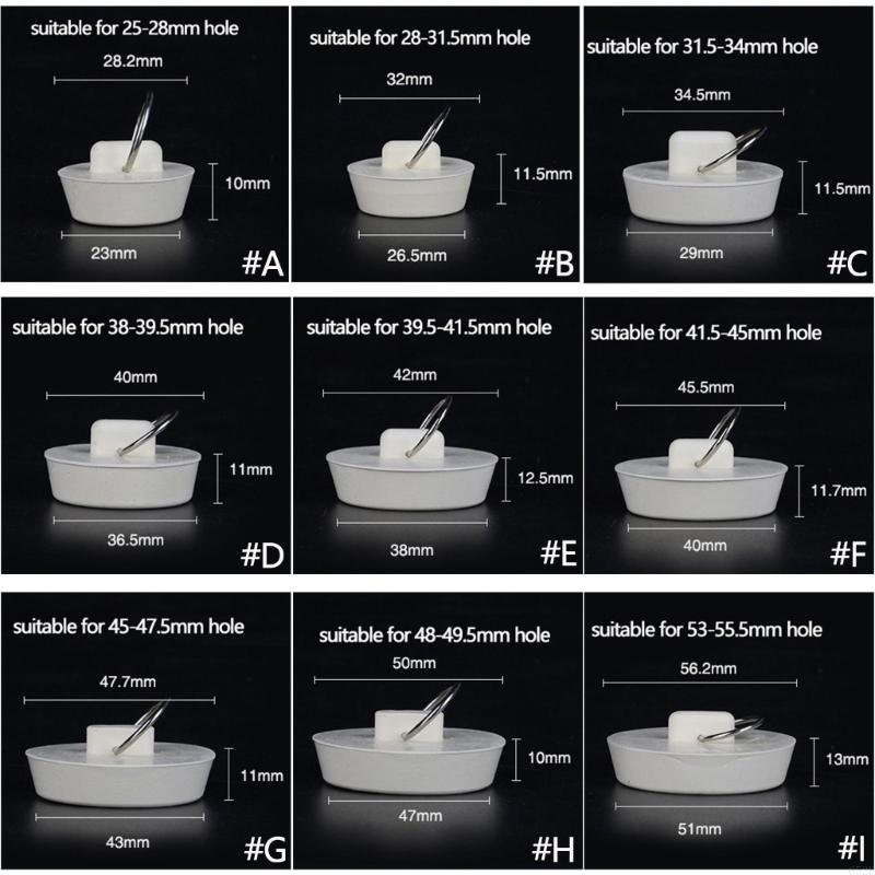 Rubber Bath Plug Drain Stopper Replacement Mop Pool Plug Universal Bath Basin Waste Plug for Kitchen Sink and Washbasin