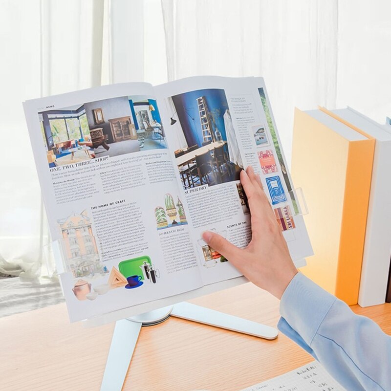 2022 Adjustable Height and Angle Ergonomic Book Holder Reading Textbook Stand for Big Heavy Books Studying Aluminum Alloy